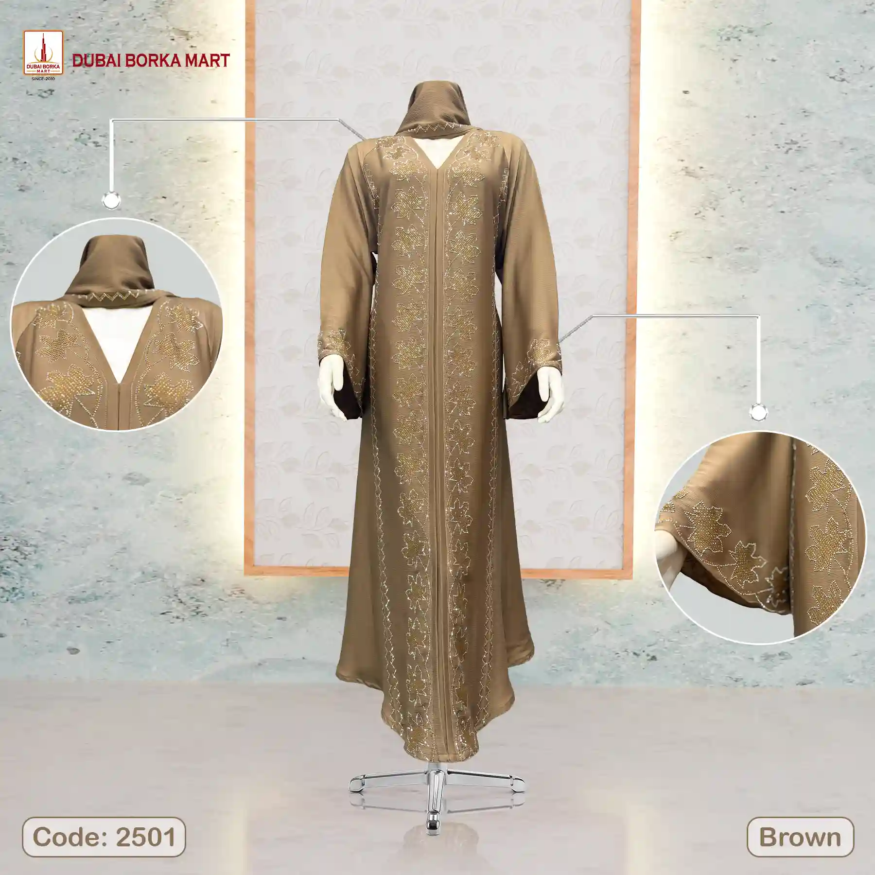 2501-Brown by Dubai Borka Mart