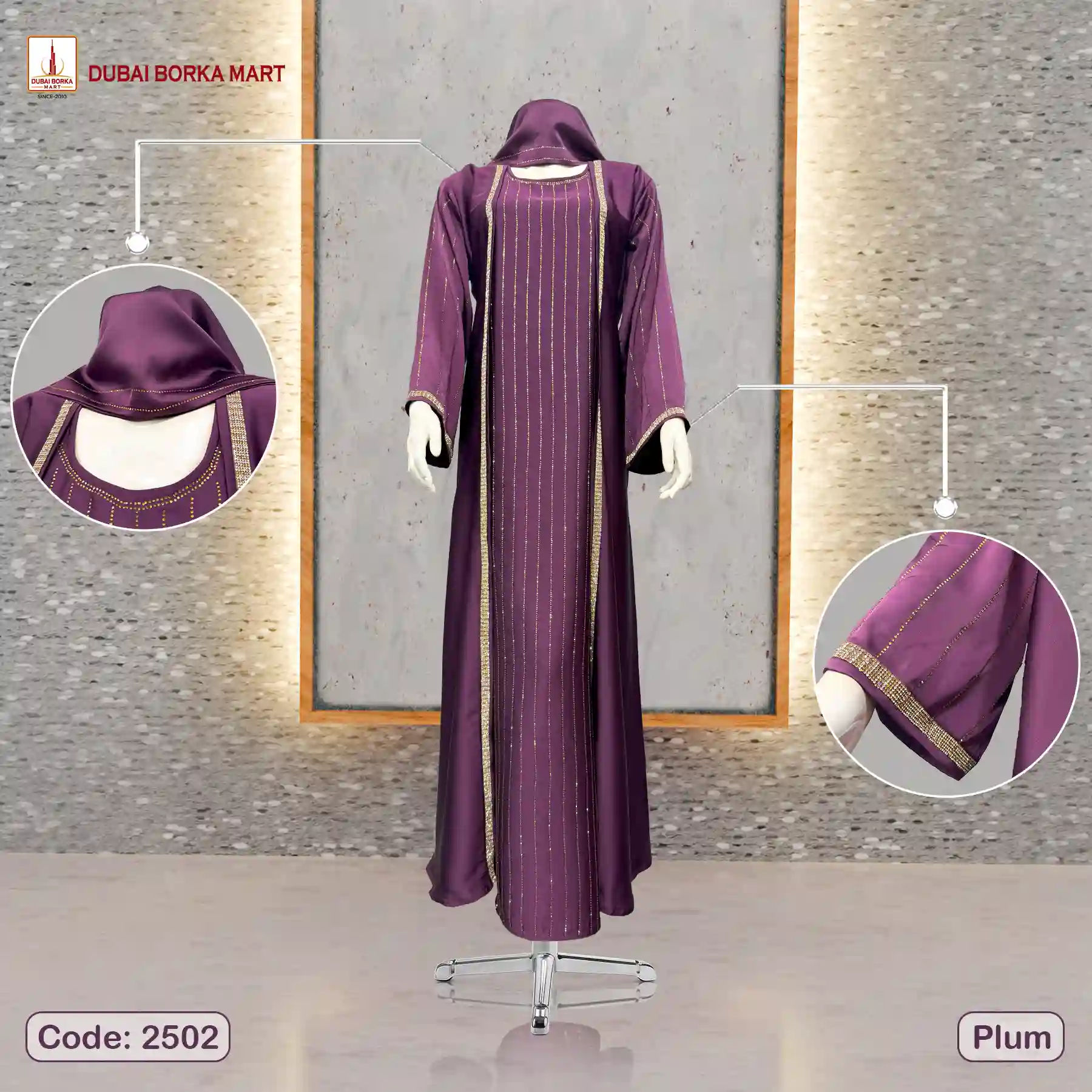 Code: 2502 Plum by Dubai Borka Mart