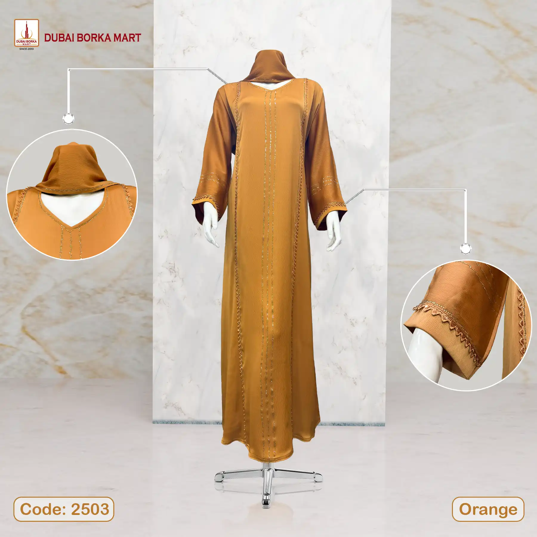 Code: 2503 Orange by Dubai Borka Mart