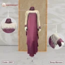 Contrast Abaya By Dubai Borka Mart, Code: 2507, Deep Maroon