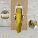 Contrast Abaya By Dubai Borka Mart, Code: 2507 Mustard Olive