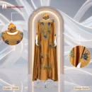 Karchupi Work Abaya By Dubai Borka Mart Code: 2508, Deep Gold