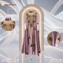 Karchupi Work Abaya By Dubai Borka Mart Code: 2508, Light Pink