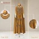 Karchupi Work Abaya by Dubai Borka Mart, Code: 2510, Deep GreenDeep Gold