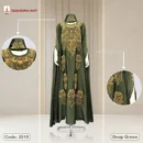 Karchupi Work Abaya by Dubai Borka Mart, Code: 2510, Deep Green
