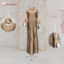 Premium Crystal Fabric Adjust Koti Borka by Dubai Borka Mart, Code: 2512 Muted Gold