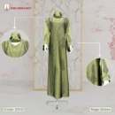 Premium Crystal Fabric Adjust Koti Borka by Dubai Borka Mart, Code: 2512 Sage Green