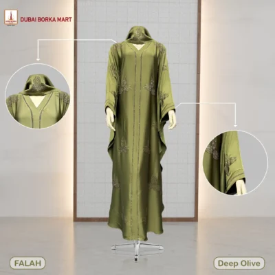 Falah Deep Olive by Dubai Borka Mart