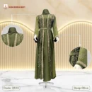 Premium Saffron Fabric Extra Koti Borka with Belt by Dubai Borka Mart, Code: 2513 Deep Olive