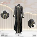 Premium Saffron Fabric Borka by Dubai Borka Mart, Code: 2514 Black