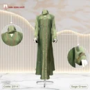 Premium Saffron Fabric Borka by Dubai Borka Mart, Code: 2514 Sage Green