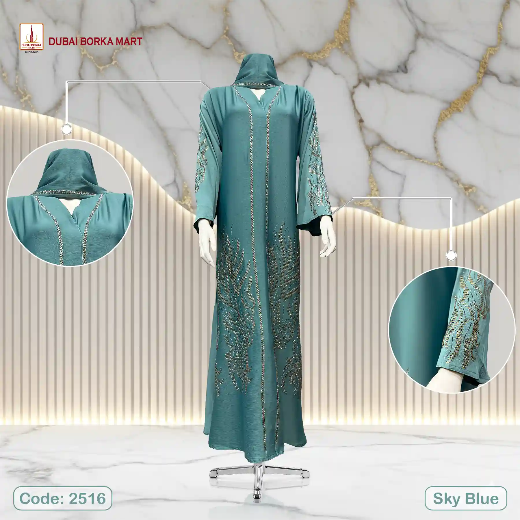 Saffron Fabrics Borka Code, 2516 Sky Blue
