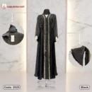 Saffron Fabrics Borka With DMC Stone & Lace Stone Work Code: 2525, Black