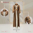 Zoom Jacquard Fabrics Handmade Karchupi Work Borka With Extra Koti Code: 2527, Brown
