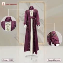 Zoom Jacquard Fabrics Handmade Karchupi Work Borka With Extra Koti Code: 2527, Deep Maroon