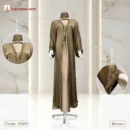 Saffron Fabrics Borka With Extra Koti, Code: 2528, Brown