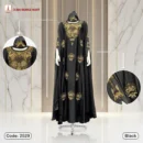 Premium Crystal Fabrics Handmade Luxury Karchupi Work Abaya Code: 2529, Black