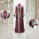Saffron Fabrics Extra Koti Borka With Handmade Embroidery Lace & DMC Rainbow Stone Work- Code: 2531, Meat