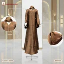 Premium Crystal Fabrics Borka with DMC Stone Work Code: 2535, Brown