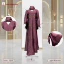 Premium Crystal Fabrics Borka with DMC Stone Work Code:2535, Light Maroon