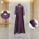 Premium Crystal Fabrics Cuff Sleeves Borka With Exclusive Rose Stone + DMC Stone Work - Code: 2536, Deep Purple