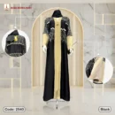 New Saffron Fabrics Contrast Borka Design With Full Embroidery Work- Code: 2540, Black