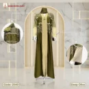 New Saffron Fabrics Contrast Borka Design With Full Embroidery Work- Code: 2540, Deep Olive