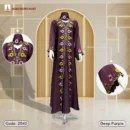 Premium Saffron Fabrics Borka With Luxury Handmade Embroidery Work – Code: 2542, Deep Purple