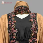 Premium Zoom Jackquard Embossed Borka Design With Korean Imported Lace Work - Code: 2543, Brown, Head