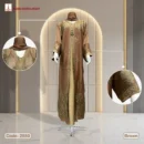 Premium Saffron Fabrics Luxury Embroidery Borka With MC Stone Work - Code: 2550, Brown