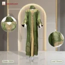 Premium Saffron Fabrics Luxury Embroidery Borka With MC Stone Work - Code: 2550, Leaf Green