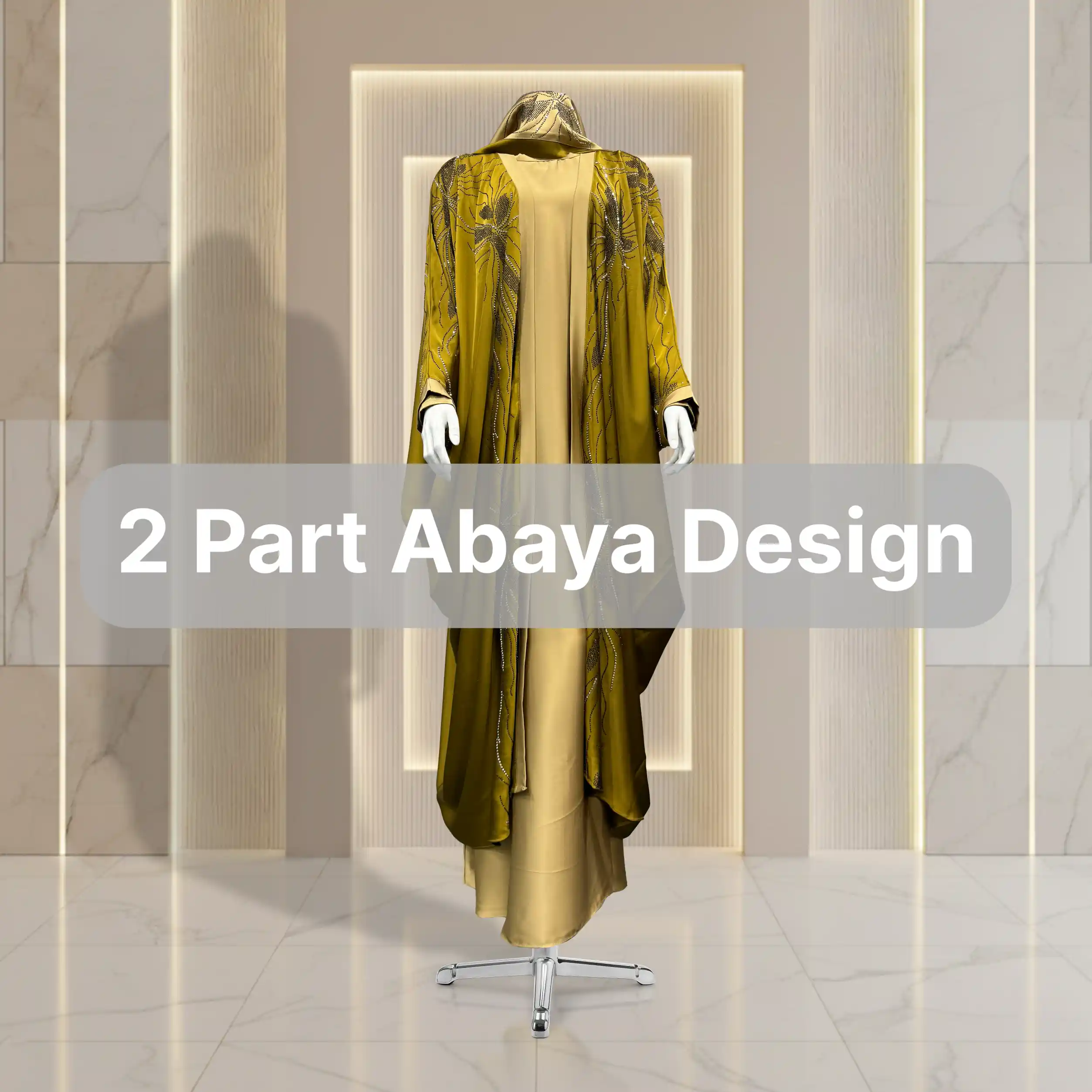 2 Part Abaya Design, Dubai Borka Mart